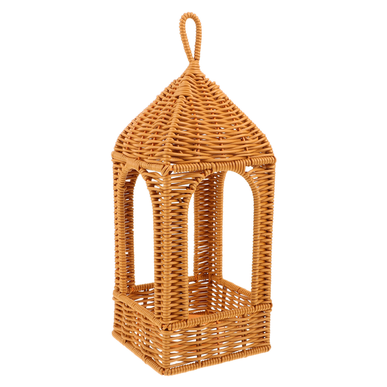 Wicker Pendant Shade - Imitation Rattan Lampshade Handwoven Pendant Ceiling
