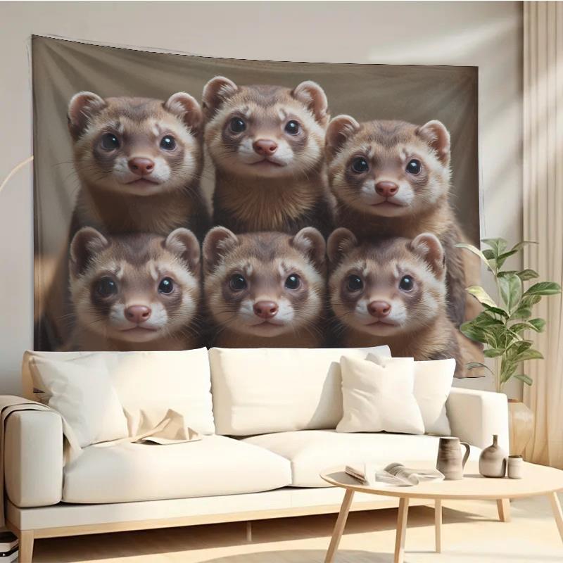 Interior Design Ideas - Cute Ferret Group Tapestry Wall Hanging