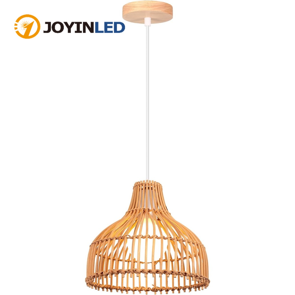 Wicker Pendant Shade - Rattan Woven Pendant Lamp Boho Style