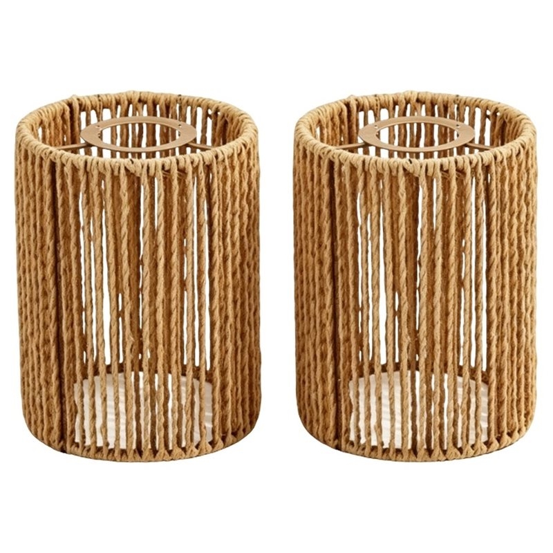 Wicker Pendant Shade - ABKL-Handwoven Wicker Shade Woven Paper Rope