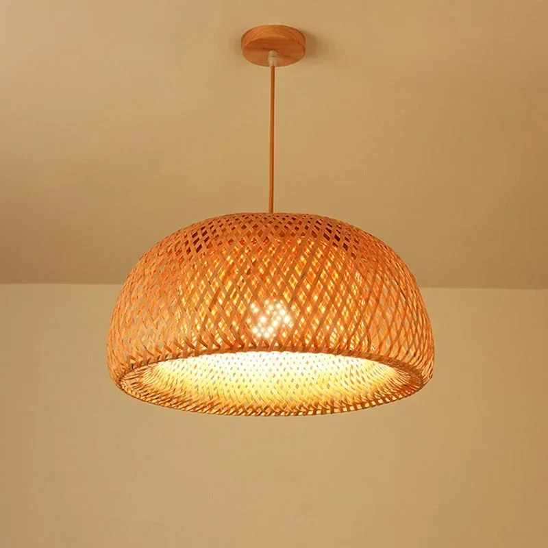 Wicker Pendant Shade - Bamboo Lantern 38/45cm Pendant Lamp Natural