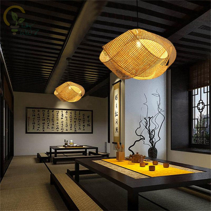 Wicker Pendant Shade - New Chinese Bamboo Wicker Rattan Cloud