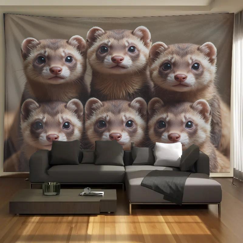 Cute Ferret Group Tapestry Wal - đánh giá và giá Interior Design Ideas