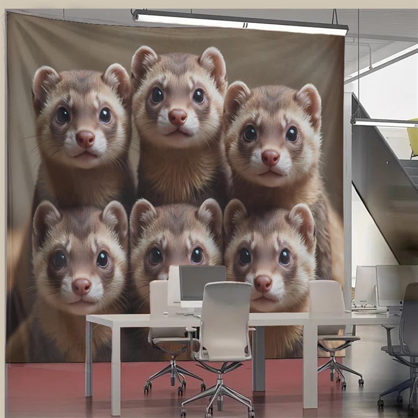 Cute Ferret Group Tapestry Wal - đánh giá và giá Interior Design Ideas