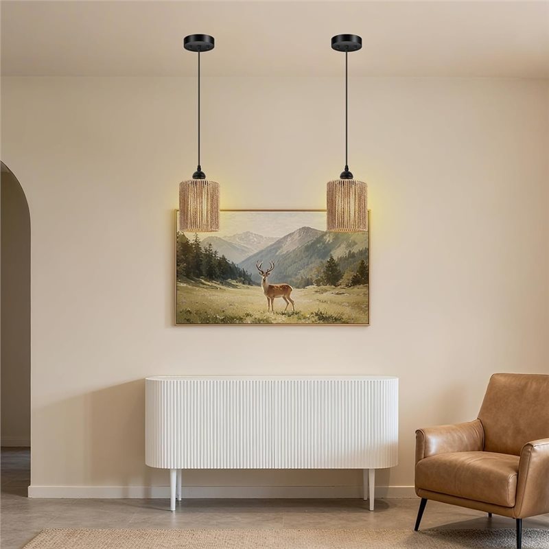ABKL-Handwoven Wicker Shade Wo - đánh giá và giá Wicker Pendant Shade