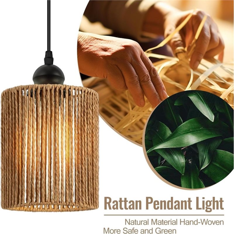 ABKL-Handwoven Wicker Shade Wo - đánh giá và giá Wicker Pendant Shade
