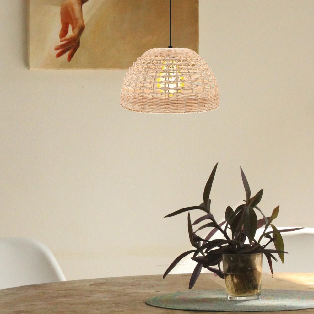 Rattan Pendant Lamp Woven Cage - đánh giá và giá Wicker Pendant Shade
