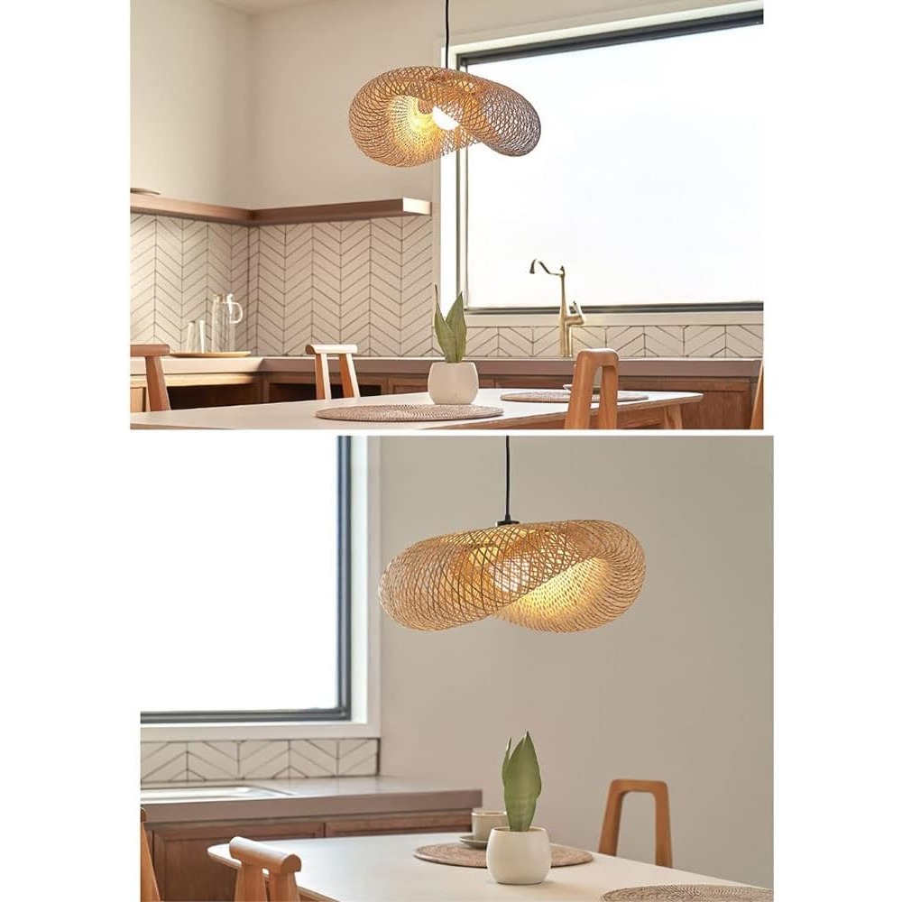 40/50/60cm E26/E27 Wicker Wove - đánh giá và giá Wicker Pendant Shade