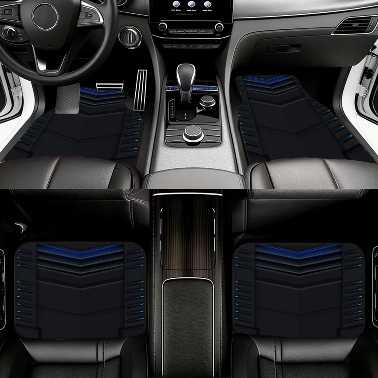 4pcs Car Floor Mats, Dark Futu - đánh giá và giá Interior Design Tech