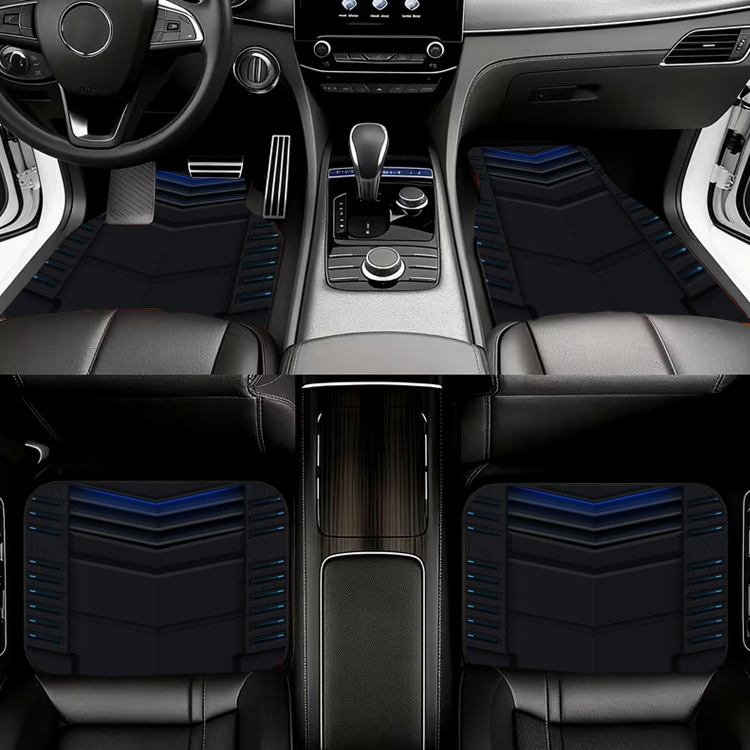 4pcs Car Floor Mats, Dark Futu - đánh giá và giá Interior Design Tech