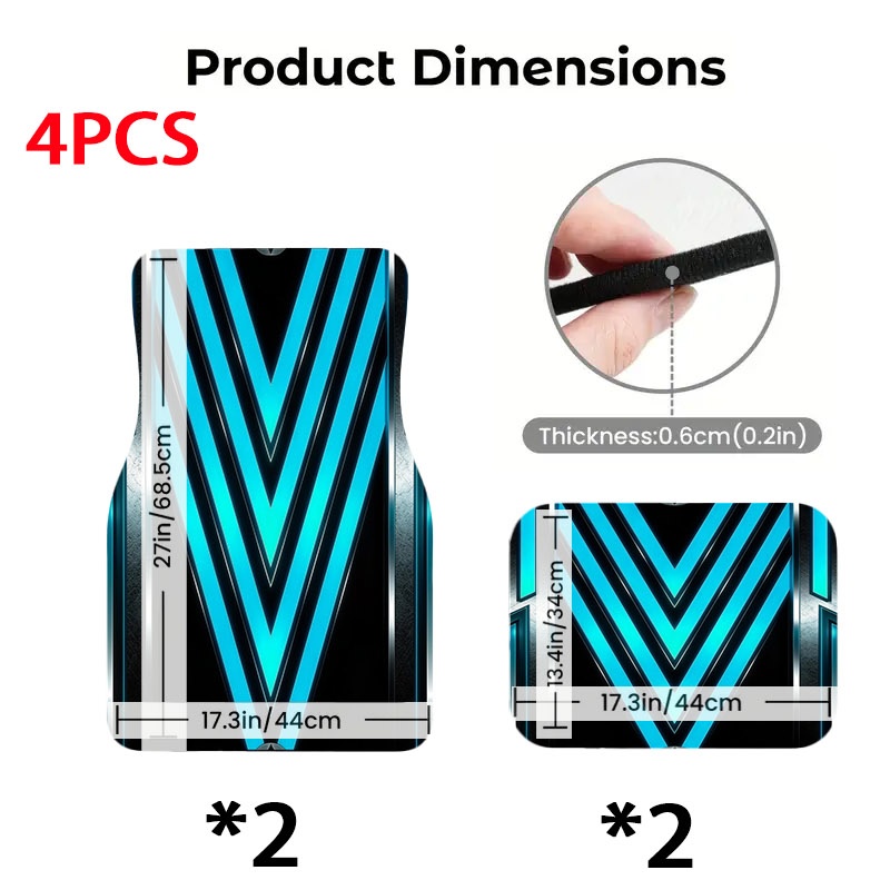 5pcs Car Floor Mats, Futuristi - đánh giá và giá Interior Design Tech