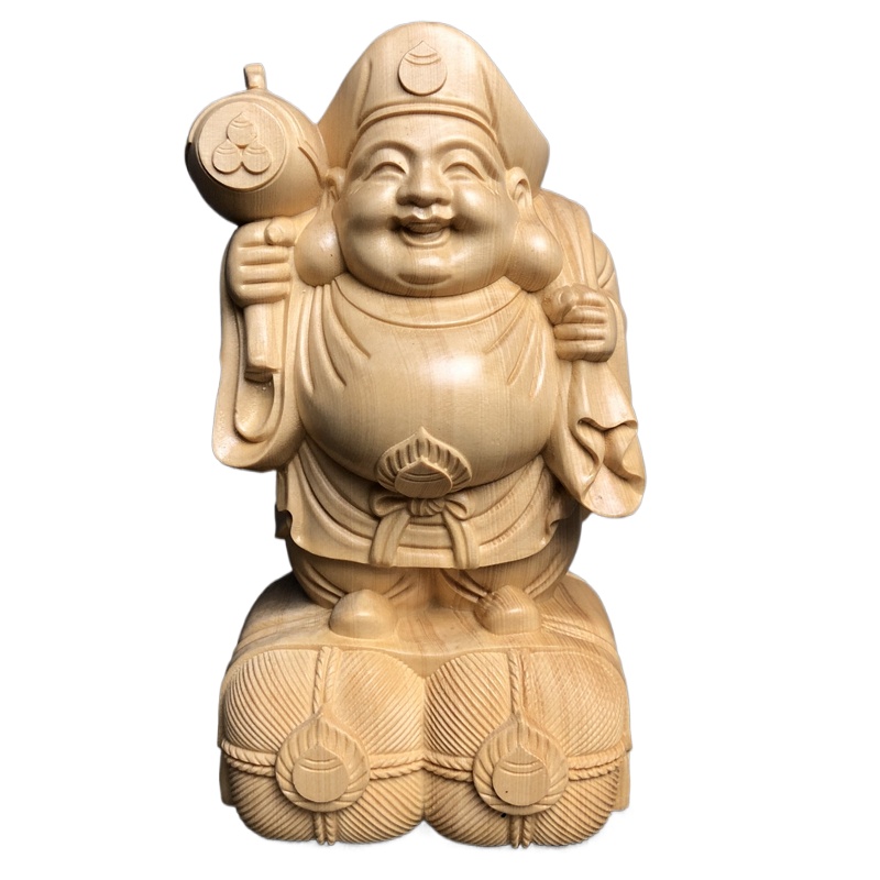 Hand Carved Hinoki Wood Daikok - đánh giá và giá Interior Design Japan