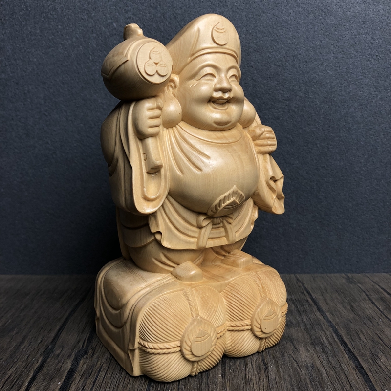 Hand Carved Hinoki Wood Daikok - đánh giá và giá Interior Design Japan