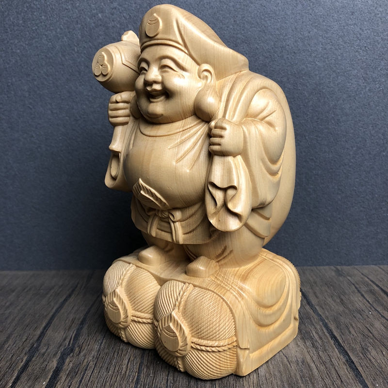 Hand Carved Hinoki Wood Daikok - đánh giá và giá Interior Design Japan